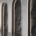Arched Stone Texture Background Wall For Modern Interior With Light Frame