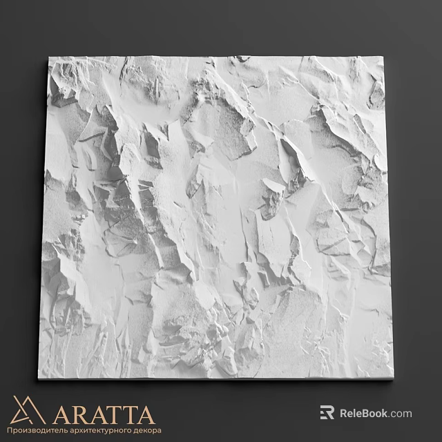 White Textured Wall with Artistic Rough Surface and Relief Design for Interior 3d model 