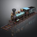 vintage train steam train train carriage locomotive head steam car carriage train vehicle 3d model