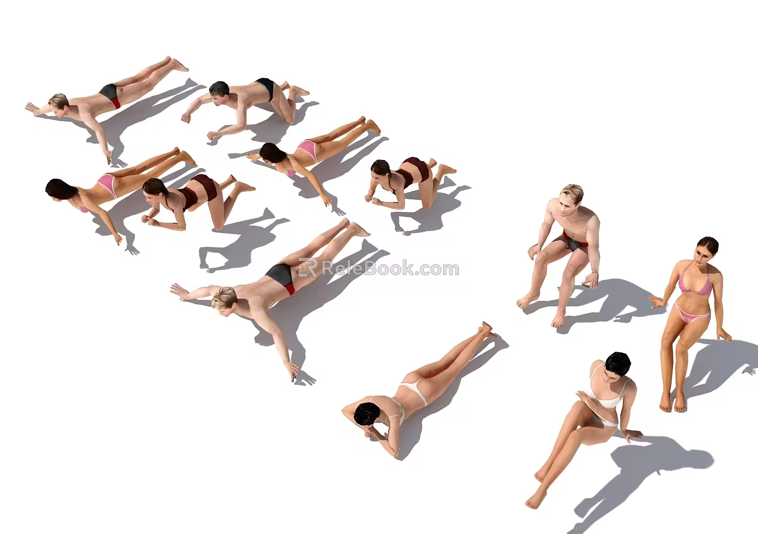 Modern Multiplayer Swimming Characters 3d model