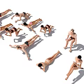 Modern Multiplayer Swimming Characters 3d model