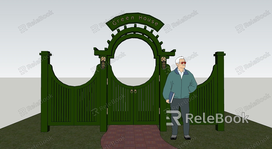 Jane Ou Gate Courtyard Door model