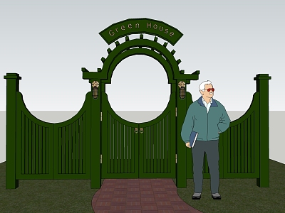 Jane Ou Gate Courtyard Door model