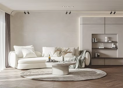 Quiet living room multi-person sofa 3d model
