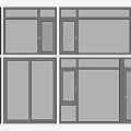 Black Frame Casement Windows With Insect Screen And Multiple Design Options 3d model