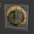 Radiation Monitoring Control Panel With Yellow Black Symbol Display And Metal Frame
