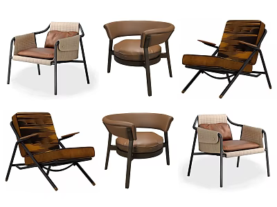 Accent Chairs With Various Designs Neutral Tones And Comfortable Upholstery For Home 3d model