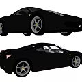 High Performance Black Sports Car With Sleek Exterior And Yellow Accent Wheels