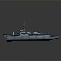 Modern Military Warship 3D Model With Detailed Antenna And Deck Structure