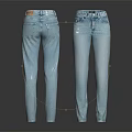 Light Blue Distressed Jeans With Front And Back View Featuring Slim Fit And Ripped Details