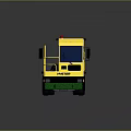Yellow Hyster Industrial Truck Featuring Red Warning Light And Green Grille