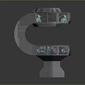 Innovative Curved Electronic Console With Multi Layered Display Screens And Modern Design