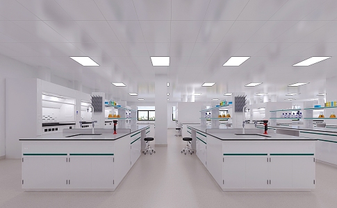 Modern Petrochemical Plant Laboratory Analysis Room 3d model