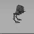 Mechanical Sci Fi Robot Character With Four Metal Legs And Industrial 3D Design