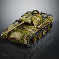 Military Tank With Camouflage Paint Tracks Turret And Detailed Exterior Design
