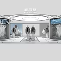 Bosideng High end Men's Down Jackets Store Display With Mannequins And Fashion Racks