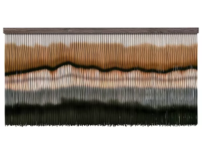 Modern Layered Wall Decor With Fringe Tassels And Gradient Warm Neutral Tones 3d model