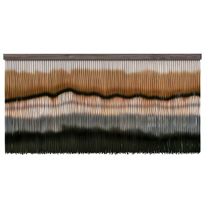 Modern Layered Wall Decor With Fringe Tassels And Gradient Warm Neutral Tones 3d model