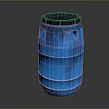 Plastic bucket big trash can bucket pot container realistic 3d model
