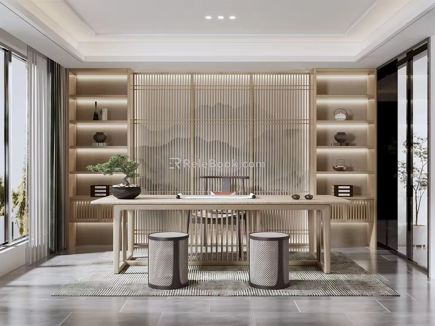 New Chinese Style Study 3d model