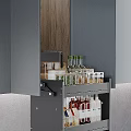 Modern Kitchen Cabinet Hardware In Black Metal Design With Wooden And Gray Panels