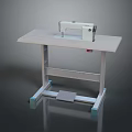 Industrial Sewing Machine Equipment With Sturdy Worktable Metal Frame And Foot Pedal