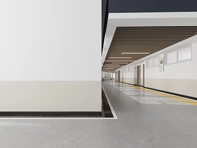 Modern Entryway Hallway Interior With Recessed Lighting And Wooden Ceiling Design 3d model