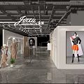 Modern Clothing Store Interior Design With Clothing Racks Mannequins And Green Plants