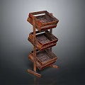 Practical Wooden Three Tier Storage Shelf For Home Organizing And Decor