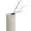 Modern Textured Vases With Wooden Base And Decorative Branches In Contemporary Design
