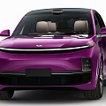 Purple SUV Exterior And High Tech Interior With Digital Screens 3d model