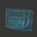 Stylish Denim Wallet With Red Decorative Buttons For Daily Use