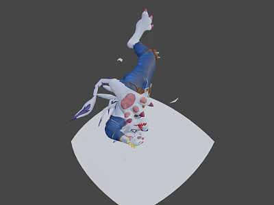 Game And Movie Character 3D Model Design With White Blue Outfit And Fantasy Elements 3d model