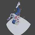 Game And Movie Character 3D Model Design With White Blue Outfit And Fantasy Elements