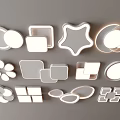 Diverse Modern Ceiling Lights Featuring Round Square Star And Flower Shaped Designs 3d model