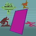Superhero Avengers Wall Decor with Framed Superman Portrait and Silhouette Art