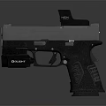 Glock Tactical Pistol With Black And Silver Finish Grip Texture And Sight