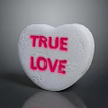 Sweet Heart Shaped Candy With TRUE LOVE Text As Romantic Sweet Treat