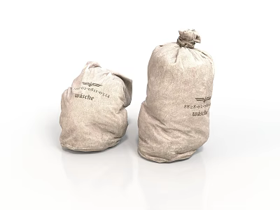 Practical Hessian Storage Bags Essential Household Items With Drawstring Closure Two Pack 3d model