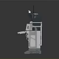 Sci Fi Robot Character With Screen Antenna And Blue Mechanical Console Design