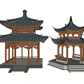 New Chinese style pavilion 3d model