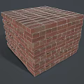 Sturdy Red Brick Stone Stack With Wooden Pallet Base Structure 3d model