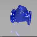 Blue Industrial Metal Valve With Flanged Connections And Heavy Duty Structure