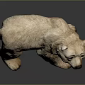 Realistic Polar Bear Sculpture with Detailed Fur Texture and Standing Pose