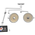 Medical Surgical Lamp With Double Head Adjustable Arm And Display Screen