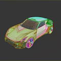 White Modern Sports Car Featuring Sleek Design Streamlined Body Black Wheels And Orange Headlights