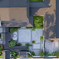 Chinese-style courtyard ancient architecture courtyard landscape 3d model