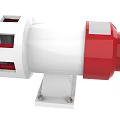 Car Mechanical Component With White Body Red Accents And Secure Mounting Base