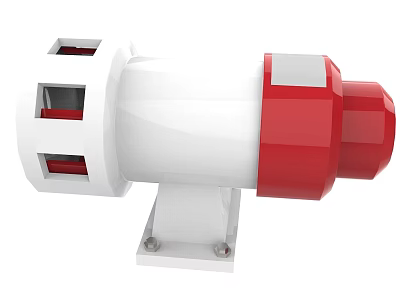 Car Mechanical Component With White Body Red Accents And Secure Mounting Base 3d model