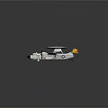 Propeller Driven Aircraft With Circular Radar Dome Yellow Black Striped Tail And Wing Insignia